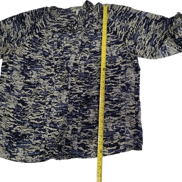 Joie Women's M 100% Silk Blouse Top Blue & Gray - Picture 7 of 9
